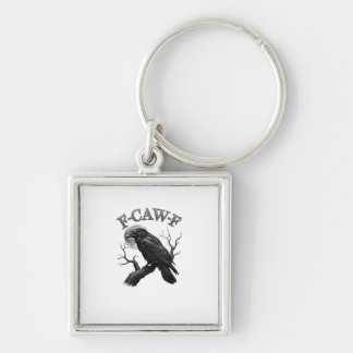 Crow, F-Caw-F Funny Bird Moon Gothic Tri-Blend Cre Keychain
