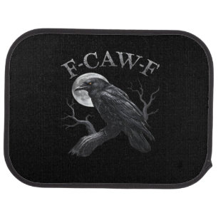 Crow F-Caw-F Funny Bird Moon Retro Classic Car Floor Mat