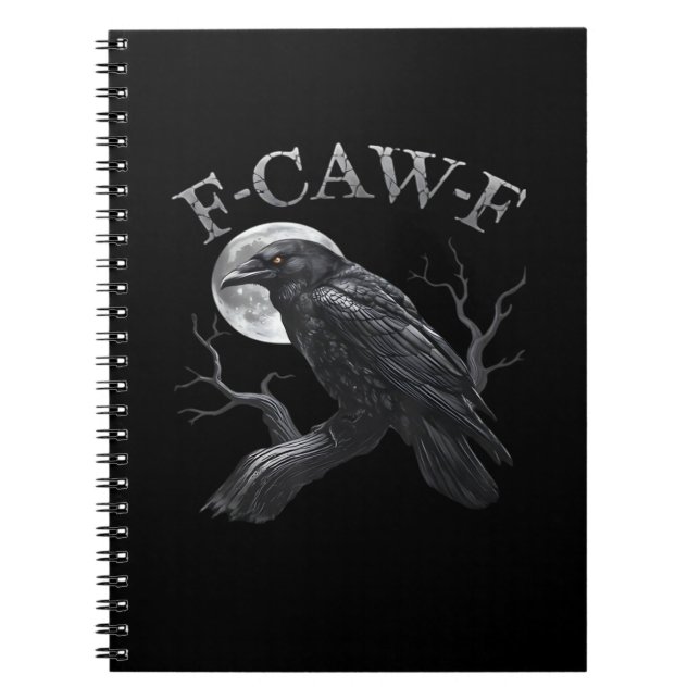 Crow F-Caw-F Funny Bird Moon Retro Classic Notebook (Front)