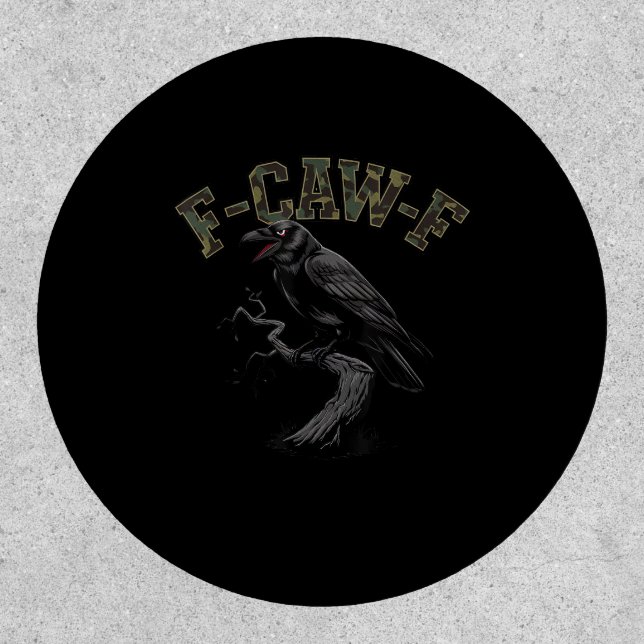 Crow F-Caw-F Funny Bird Patch (Front)