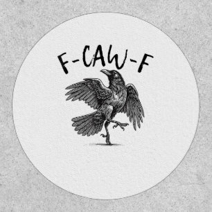 Crow, F-Caw-F Funny Bird Patch