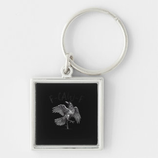 Crow, F-Caw-F Funny Bird Retro Graphic Keychain