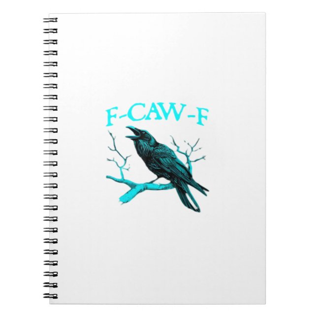 Crow F-Caw-F Funny Bird Retro Notebook (Front)