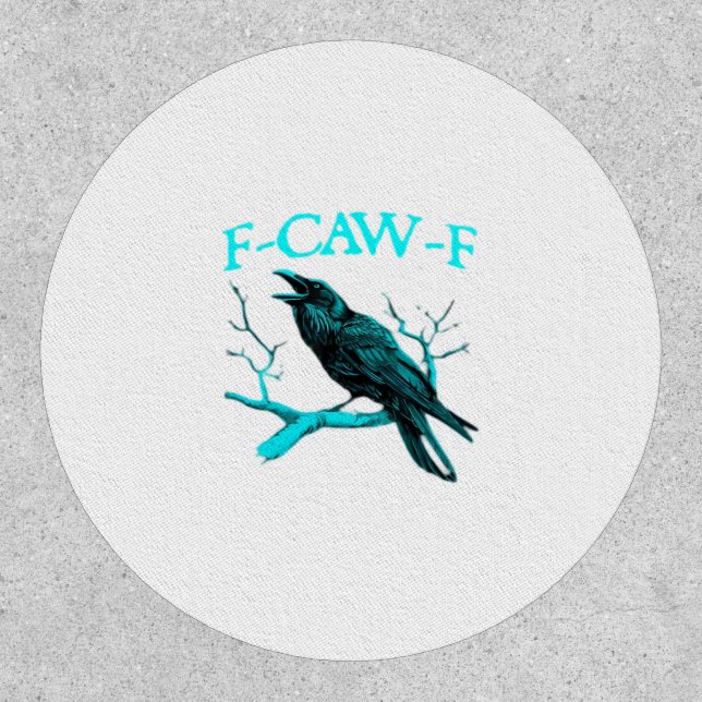 Crow F-Caw-F Funny Bird Retro Patch (Front)