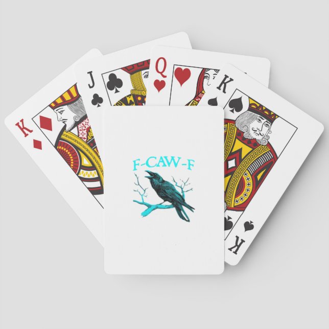 Crow F-Caw-F Funny Bird Retro Poker Cards (Back)