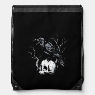 Crow F-Caw-F Funny Bird Saying Humor Meme Desin Drawstring Bag