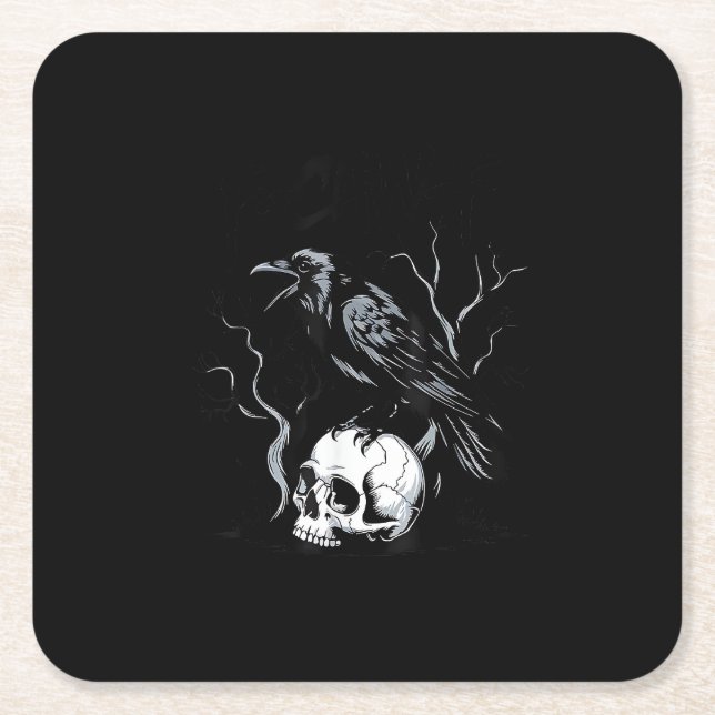 Crow F-Caw-F Funny Bird Saying Humor Meme Desin Square Paper Coaster (Front)