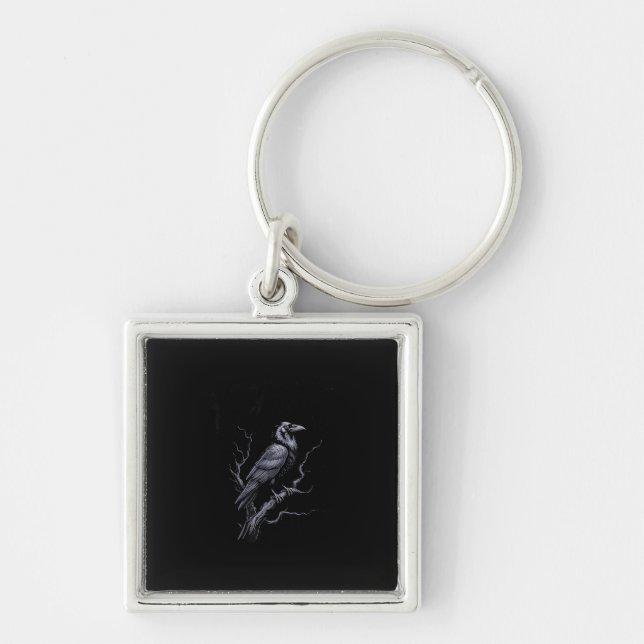 Crow F-Caw-F Funny Bird Saying Humor Meme Keychain (Front)