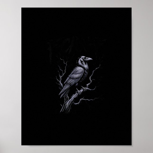 Crow F-Caw-F Funny Bird Saying Humor Meme Poster (Front)