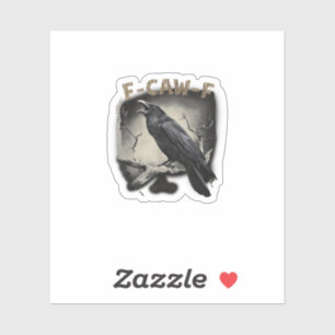 Crow, F-Caw-F Funny Bird Vintage Style Sticker