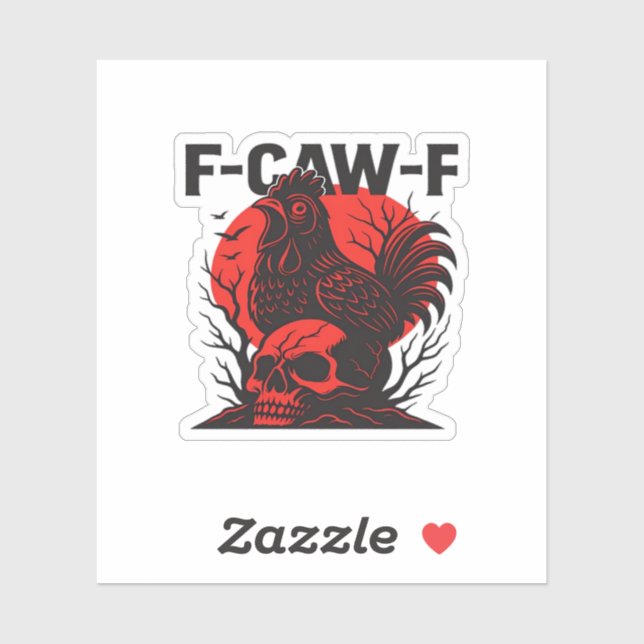 Crow F-Caw-F Funny Gothic Humor Sticker (Sheet)