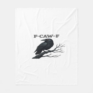 Crow F-Caw-F Funny Gothic Moon Bird Novelty Adult Fleece Blanket