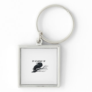 Crow F-Caw-F Funny Gothic Moon Bird Novelty Adult  Keychain