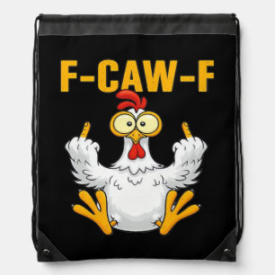 Crow F-Caw-F Funny Humor Gothic Drawstring Bag