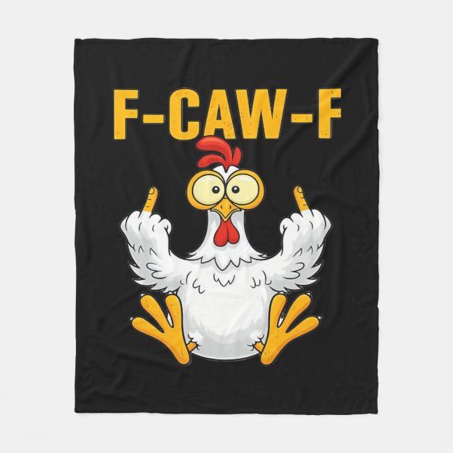 Crow F-Caw-F Funny Humor Gothic Fleece Blanket (Front)