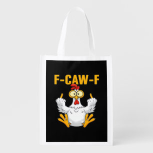 Crow F-Caw-F Funny Humor Gothic Grocery Bag