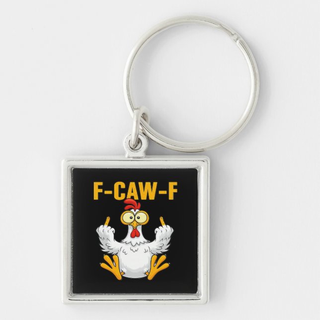 Crow F-Caw-F Funny Humor Gothic Keychain (Front)