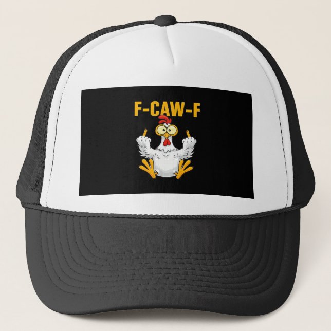 Crow F-Caw-F Funny Humor Gothic Trucker Hat (Front)