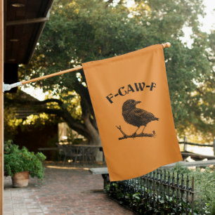 Crow F-CAW-F Halloween House Flag