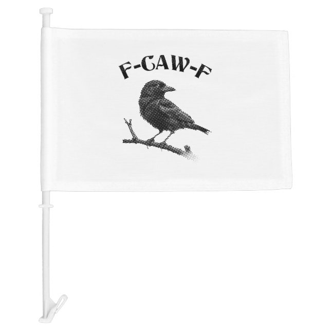 Crow F-CAW-F Halloween Minimalist Car Flag (Front)