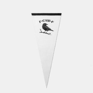 Crow F-CAW-F Halloween Minimalist Pennant Flag