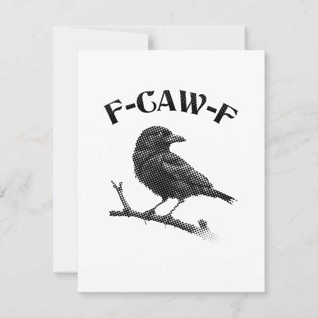 Crow F-CAW-F Halloween Note Card (Front)