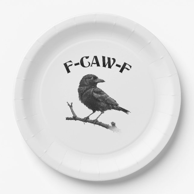 Crow F-CAW-F Halloween Paper Plates (Front)