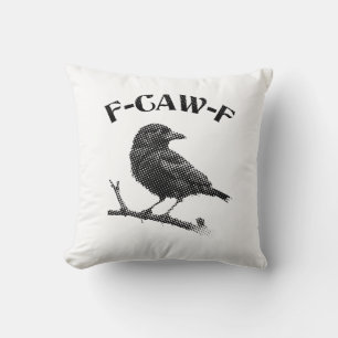 Crow F-CAW-F Halloween Throw Pillow