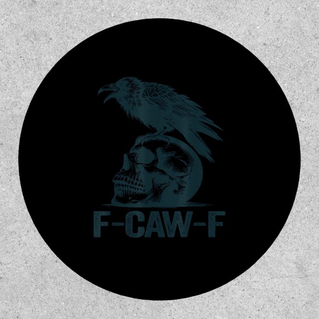 Crow F-Caw-F Retro Crow Lover Funny Patch (Front)