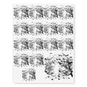 Crow flock temporary tattoos