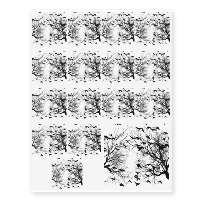 Crow flock temporary tattoos (Front)