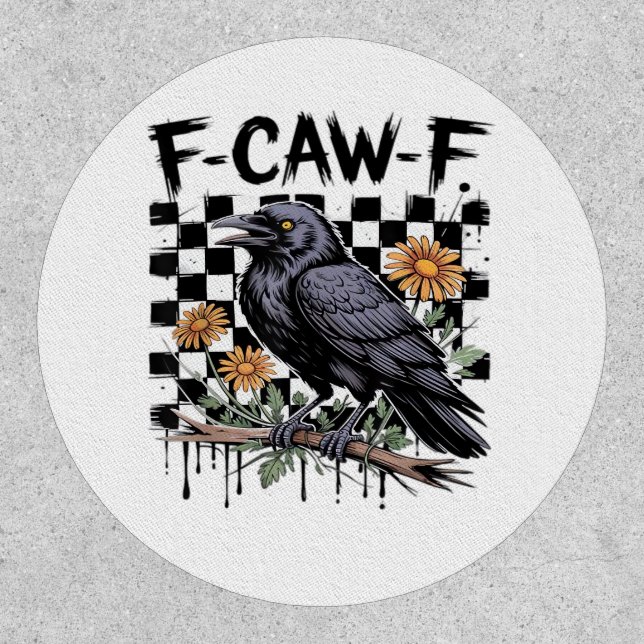 Crow Flowral, F-Caw-F Funny Bird FCAWF Moon Gothic Patch (Front)