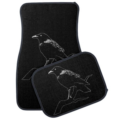 Crow for dark backgrounds car mat