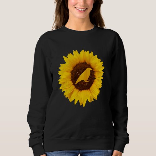 Crow For Women Men Raven Bird Sunflower Sweatshirt