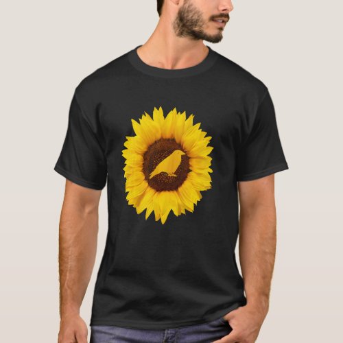 Crow For Women Men Raven Bird Sunflower T_Shirt