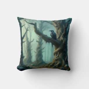 Crow Forest Throw Pillow
