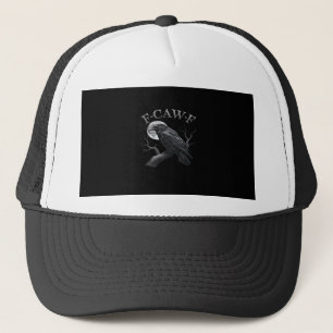 Crow Funny F-Caw-F Moon Trucker Hat