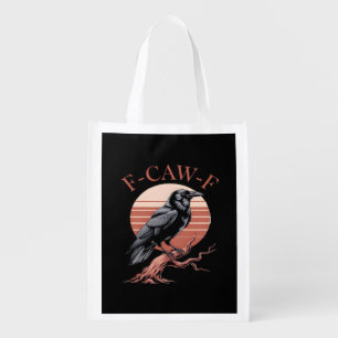 Crow Gothic Funny F-Caw-F Humor Classic Style Grocery Bag