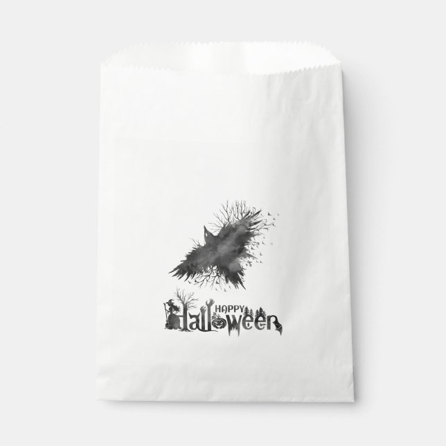 Crow Halloween Party Favor Bag (Front)
