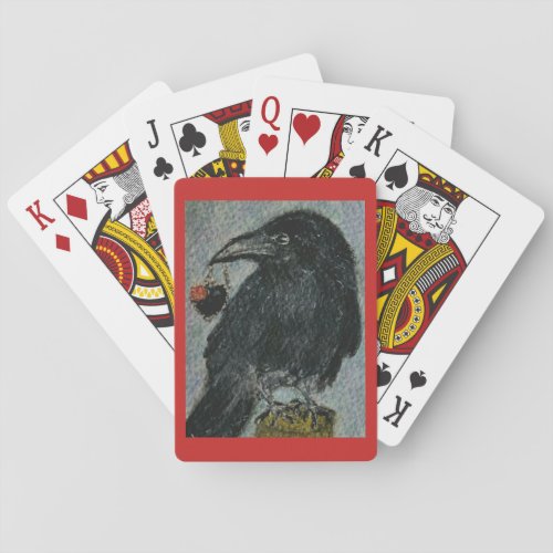 Crow Heart Necklace watercolour playing cardsome Poker Cards