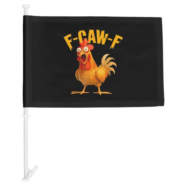 Crow Humor F-Caw-F Gothic Funny Retro Cool Car Flag (Front)
