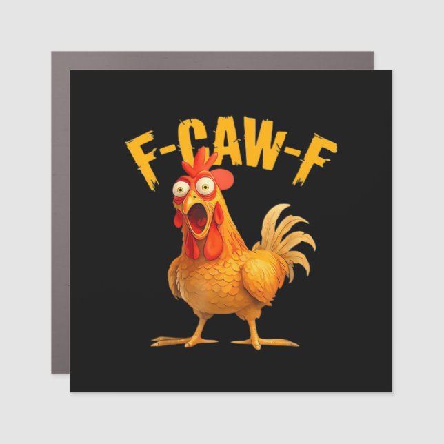 Crow Humor F-Caw-F Gothic Funny Retro Cool Car Magnet (Front)