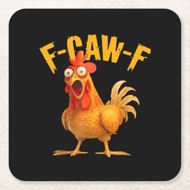 Crow Humor F-Caw-F Gothic Funny Retro Cool Square Paper Coaster (Front)