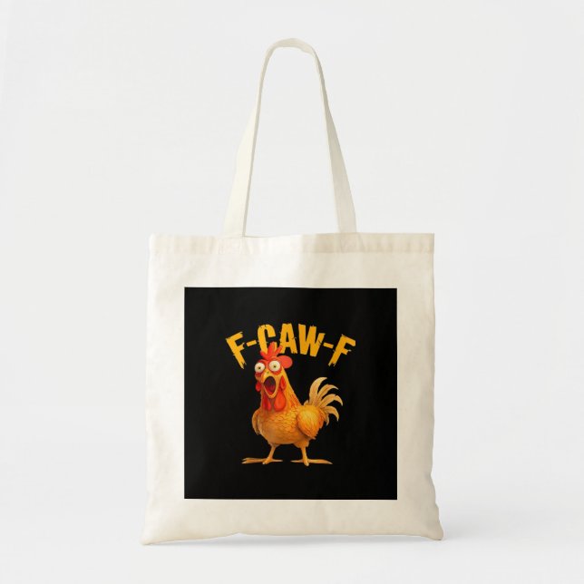 Crow Humor F-Caw-F Gothic Funny Retro Cool Tote Bag (Front)