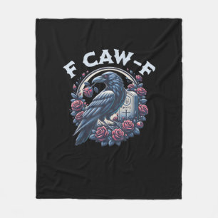 Crow Humorous F-Caw-F Graphic For Men Women Retro Fleece Blanket