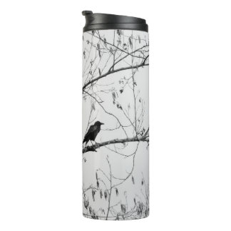 Crow in a Birch Tree Thermal Tumbler