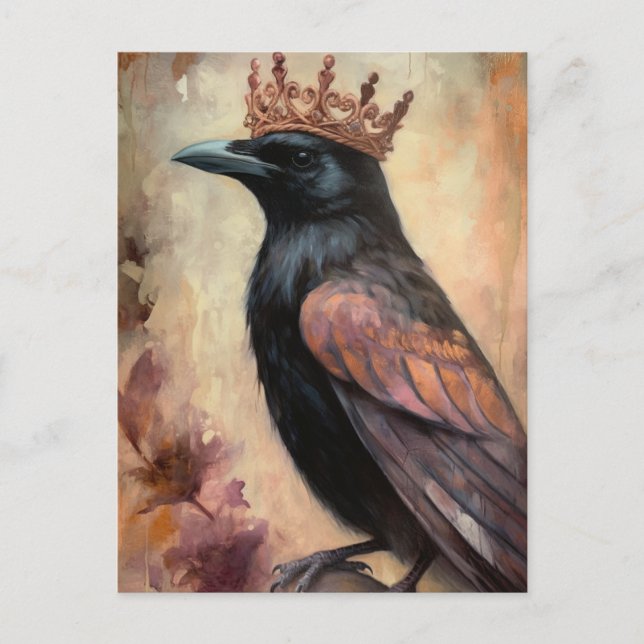 Crow in a Crown Postcard (Front)