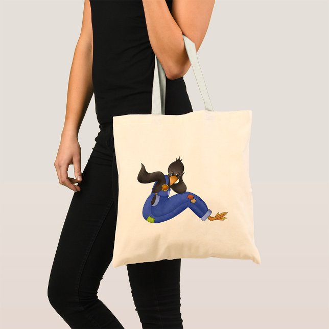 Crow in Blue Overalls Tote Bag (Creator Uploaded)