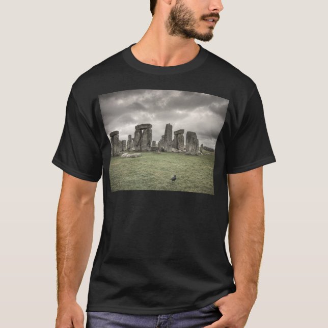 Crow in front of Stonehenge, England T-Shirt (Front)