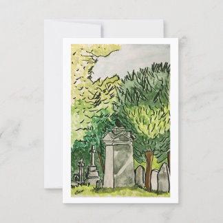 Crow in the Graveyard, Art Print Card